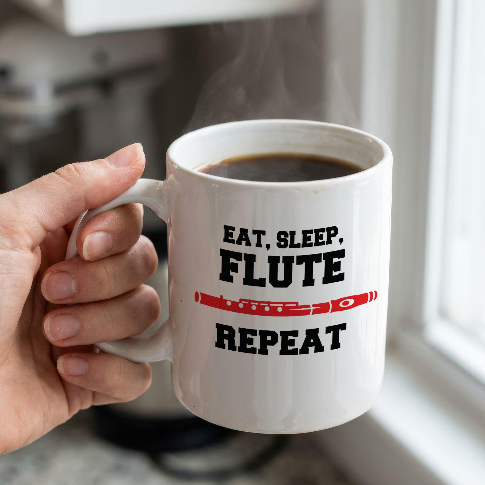 EAT SLEEP FLUTE REPEAT - Mug - Funny Music Flautist Gift Present