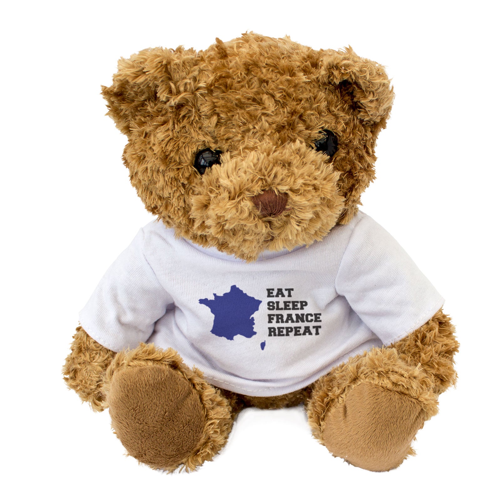 EAT SLEEP FRANCE REPEAT - Teddy Bear - Cute Cuddly - Funny French Gift Present