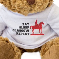 EAT SLEEP GLASGOW REPEAT - Teddy Bear - Cute - Funny Scotland Gift Present