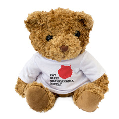 EAT SLEEP GRAN CANARIA REPEAT - Teddy Bear - Cute - Funny Spain Gift Present