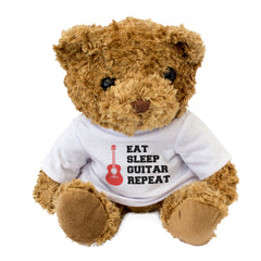 EAT SLEEP GUITAR REPEAT (ACOUSTIC) - Teddy Bear - Music Guitarist Gift Present