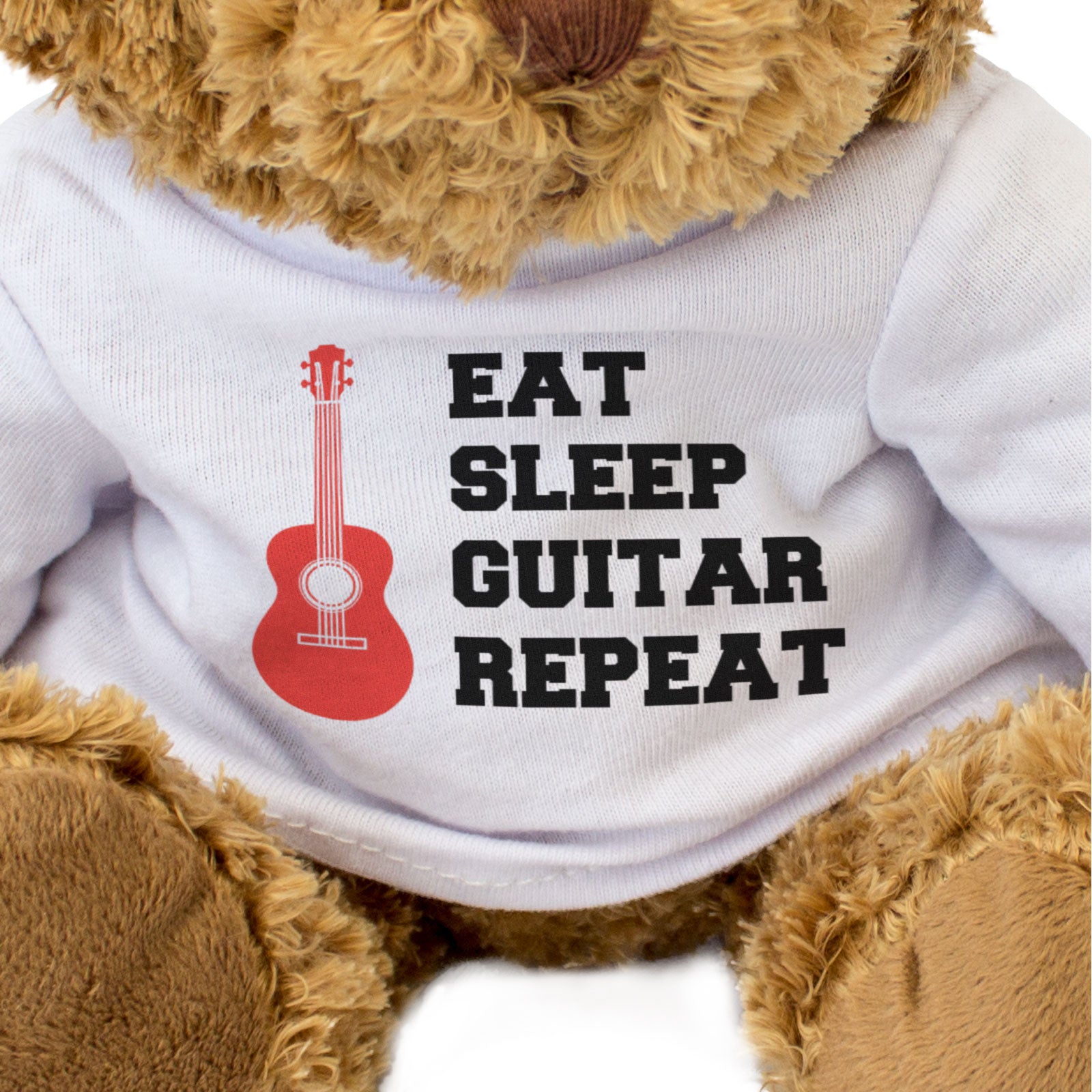 EAT SLEEP GUITAR REPEAT (ACOUSTIC) - Teddy Bear - Music Guitarist Gift Present