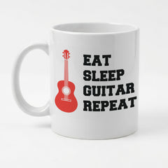 EAT SLEEP GUITAR REPEAT (ACOUSTIC GUITAR) - Mug - Funny Music Gift Present