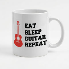 EAT SLEEP GUITAR REPEAT (ACOUSTIC GUITAR) - Mug - Funny Music Gift Present