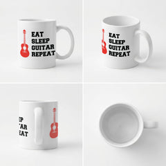 EAT SLEEP GUITAR REPEAT (ACOUSTIC GUITAR) - Mug - Funny Music Gift Present