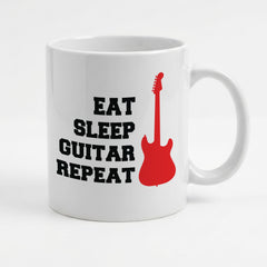 EAT SLEEP GUITAR REPEAT (ELECTRIC GUITAR) - Mug - Funny Music Gift Present