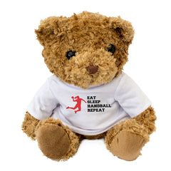 EAT SLEEP HANDBALL REPEAT (FEMALE PLAYER) - Teddy Bear - Cute Funny Gift Present