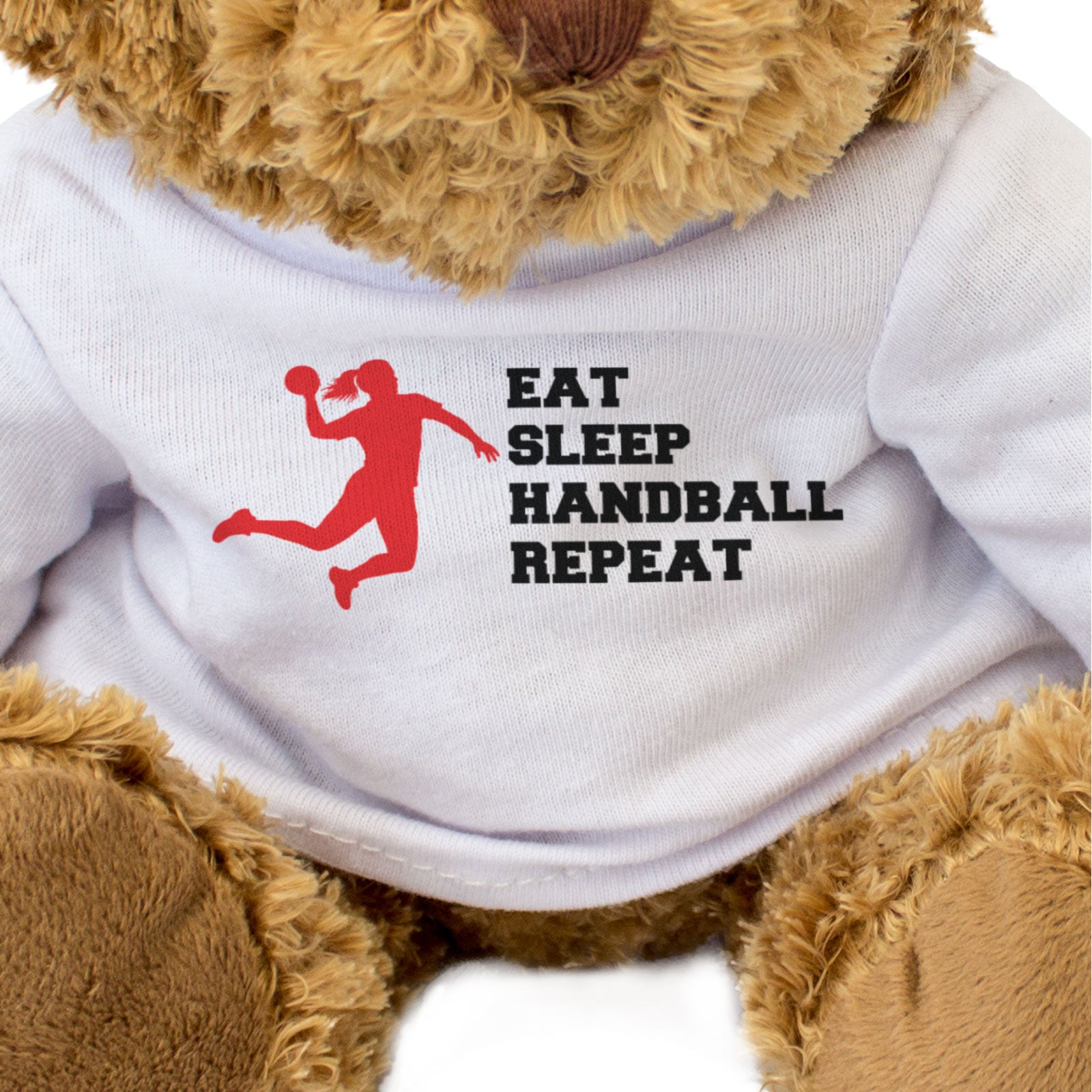 EAT SLEEP HANDBALL REPEAT (FEMALE PLAYER) - Teddy Bear - Cute Funny Gift Present