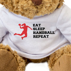 EAT SLEEP HANDBALL REPEAT (FEMALE PLAYER) - Teddy Bear - Cute Funny Gift Present