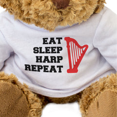 EAT SLEEP HARP REPEAT - Teddy Bear - Cute Funny - Music Harpist Gift Present