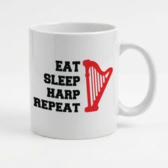 EAT SLEEP HARP REPEAT - Mug - Funny Music Harpist Gift Present