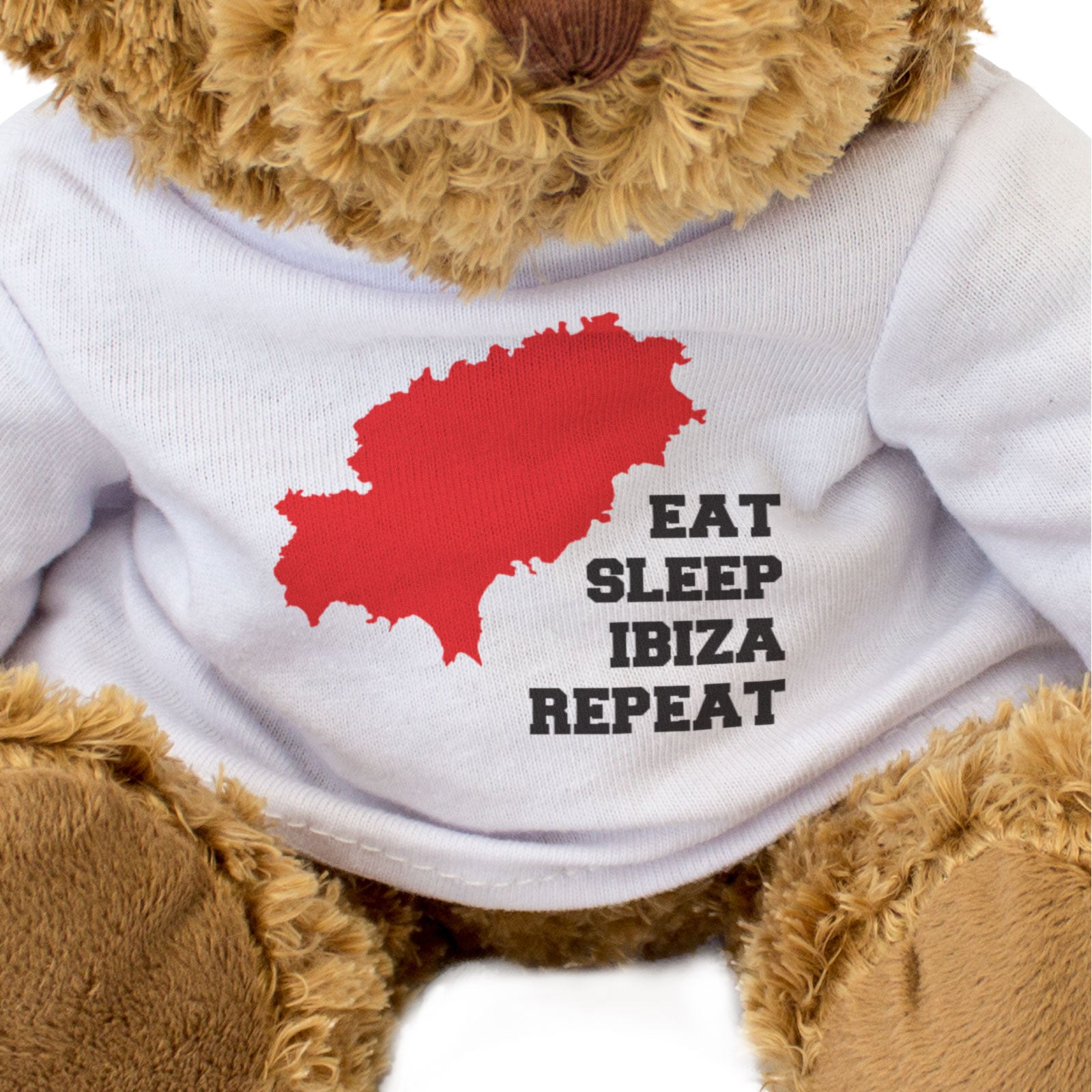 EAT SLEEP IBIZA REPEAT - Teddy Bear - Cute Cuddly - Funny Spain Gift Present