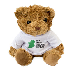 EAT SLEEP IRELAND REPEAT - Teddy Bear - Cute Cuddly - Funny Irish Gift Present