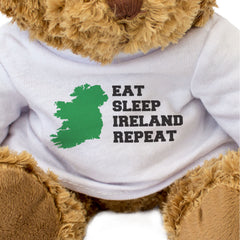 EAT SLEEP IRELAND REPEAT - Teddy Bear - Cute Cuddly - Funny Irish Gift Present