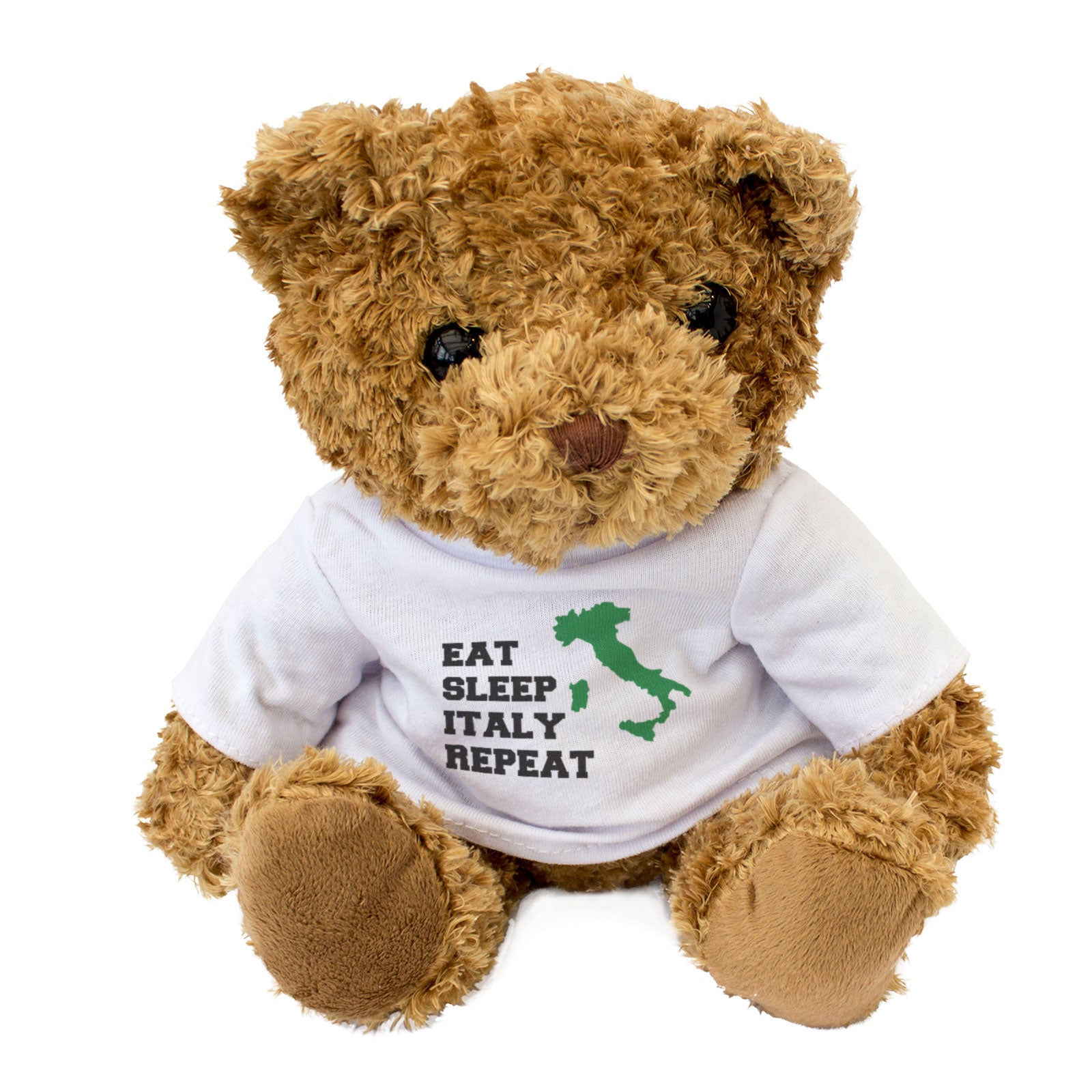 EAT SLEEP ITALY REPEAT - Teddy Bear - Cute Cuddly - Funny Italian Gift Present