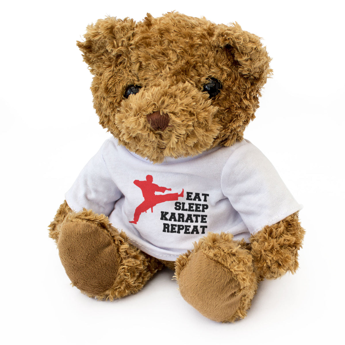 EAT SLEEP KARATE REPEAT - Teddy Bear - Cute - Funny Martial Arts Gift Present