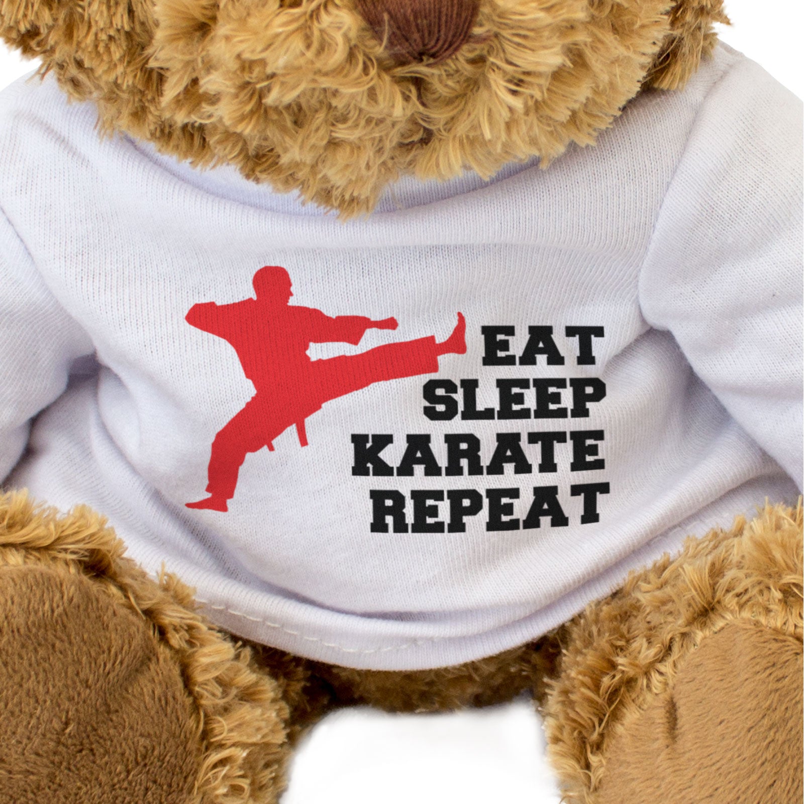 EAT SLEEP KARATE REPEAT - Teddy Bear - Cute - Funny Martial Arts Gift Present