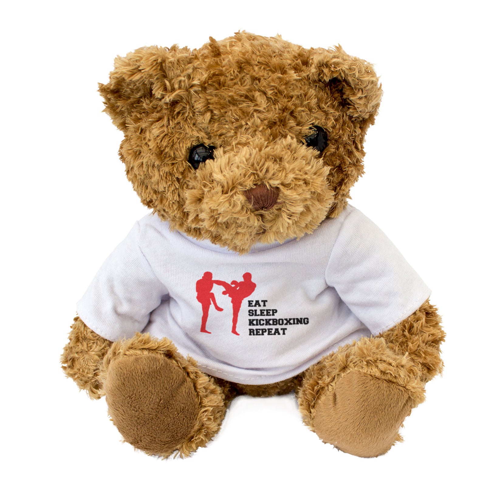EAT SLEEP KICKBOXING REPEAT - Teddy Bear - Cute Cuddly Soft Funny - Gift Present