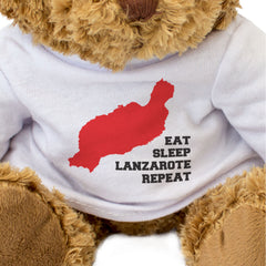 EAT SLEEP LANZAROTE REPEAT - Teddy Bear - Cute Cuddly - Funny Spain Gift Present
