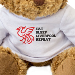 EAT SLEEP LIVERPOOL REPEAT (LIVER BIRD) - Teddy Bear - Cute - Funny Gift Present