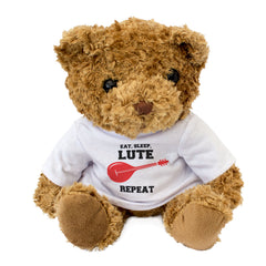 EAT SLEEP LUTE REPEAT - Teddy Bear - Cute Funny Soft - Music Gift Present