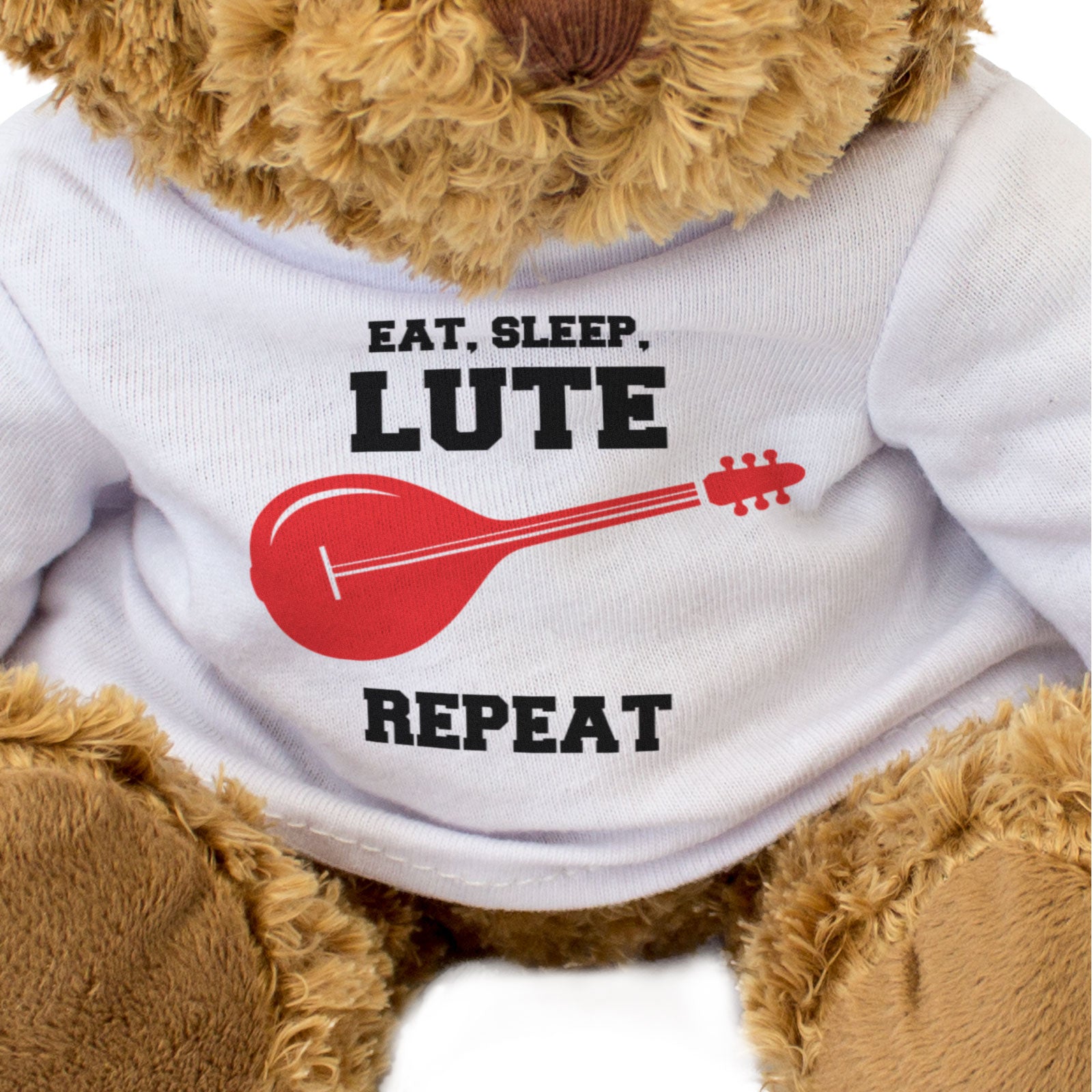 EAT SLEEP LUTE REPEAT - Teddy Bear - Cute Funny Soft - Music Gift Present