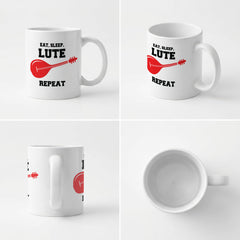 EAT SLEEP LUTE REPEAT - Mug - Funny Music Lutenist Gift Present