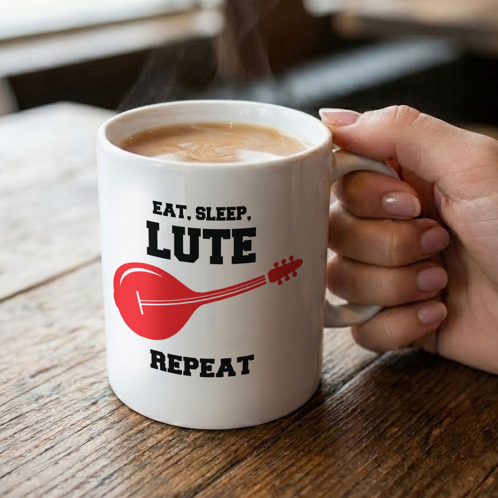 EAT SLEEP LUTE REPEAT - Mug - Funny Music Lutenist Gift Present
