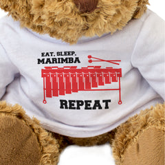 EAT SLEEP MARIMBA REPEAT - Teddy Bear - Cute Funny Soft - Music Gift Present