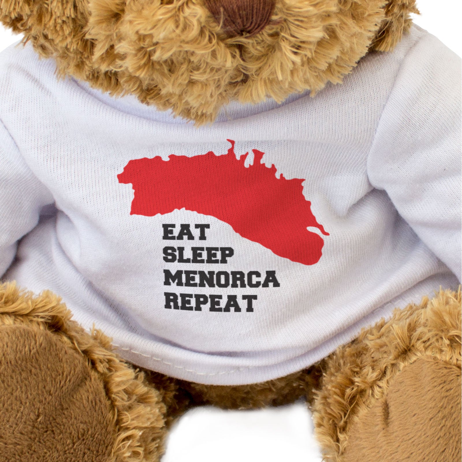 EAT SLEEP MENORCA REPEAT - Teddy Bear - Cute Cuddly - Funny Spain Gift Present