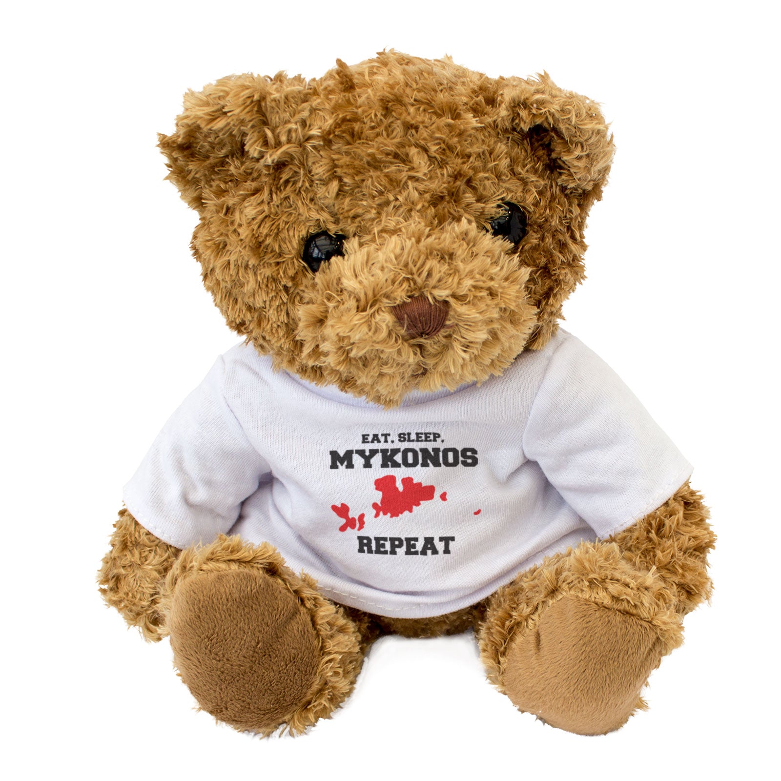 EAT SLEEP MYKONOS REPEAT - Teddy Bear - Cute Cuddly - Funny Greece Gift Present