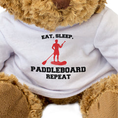 EAT SLEEP PADDLEBOARD REPEAT (MAN) - Teddy Bear - Cute Soft - Funny Gift Present