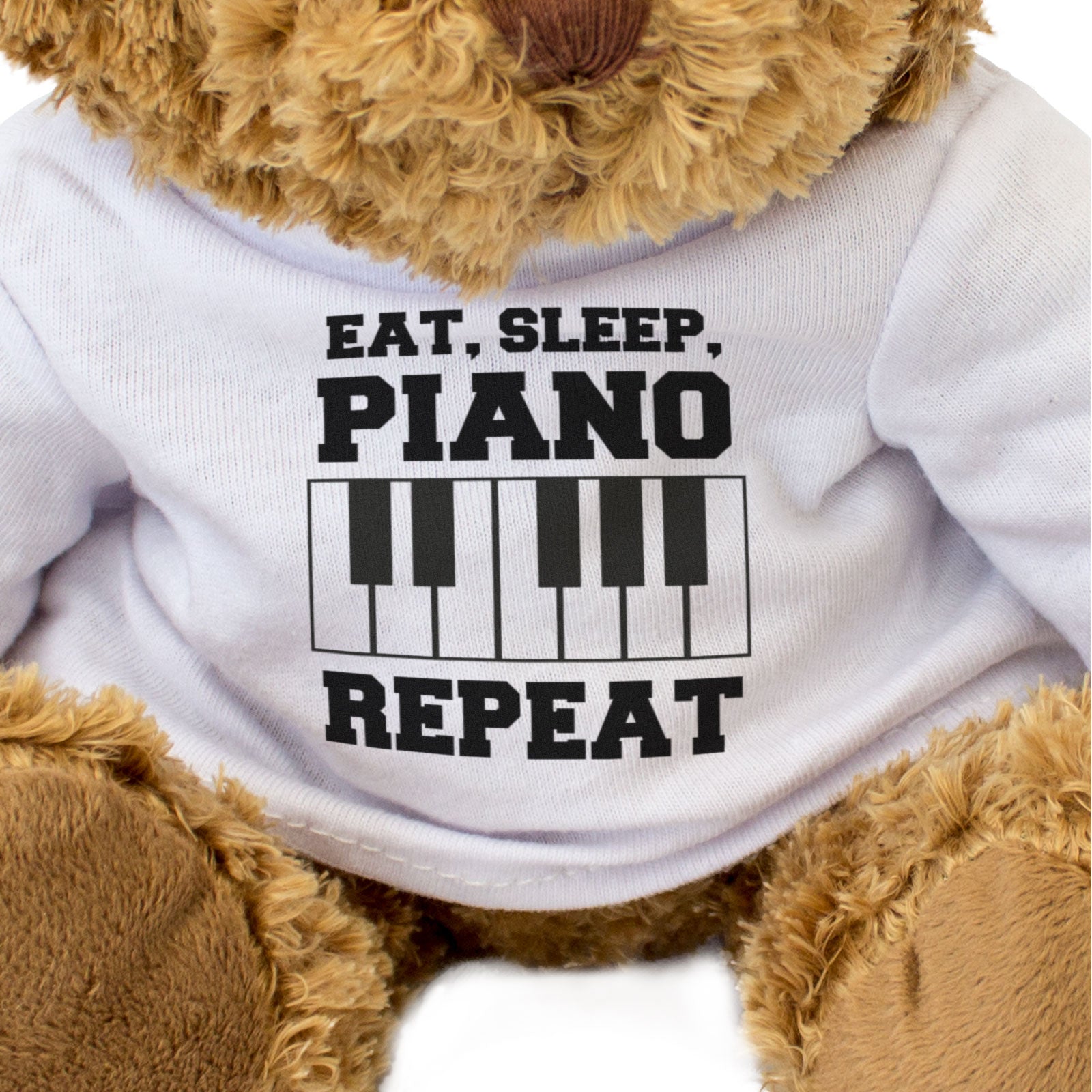 EAT SLEEP PIANO REPEAT (BLACK KEYS) - Teddy Bear - Funny - Music Gift Present