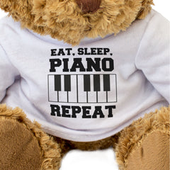 EAT SLEEP PIANO REPEAT (BLACK KEYS) - Teddy Bear - Funny - Music Gift Present