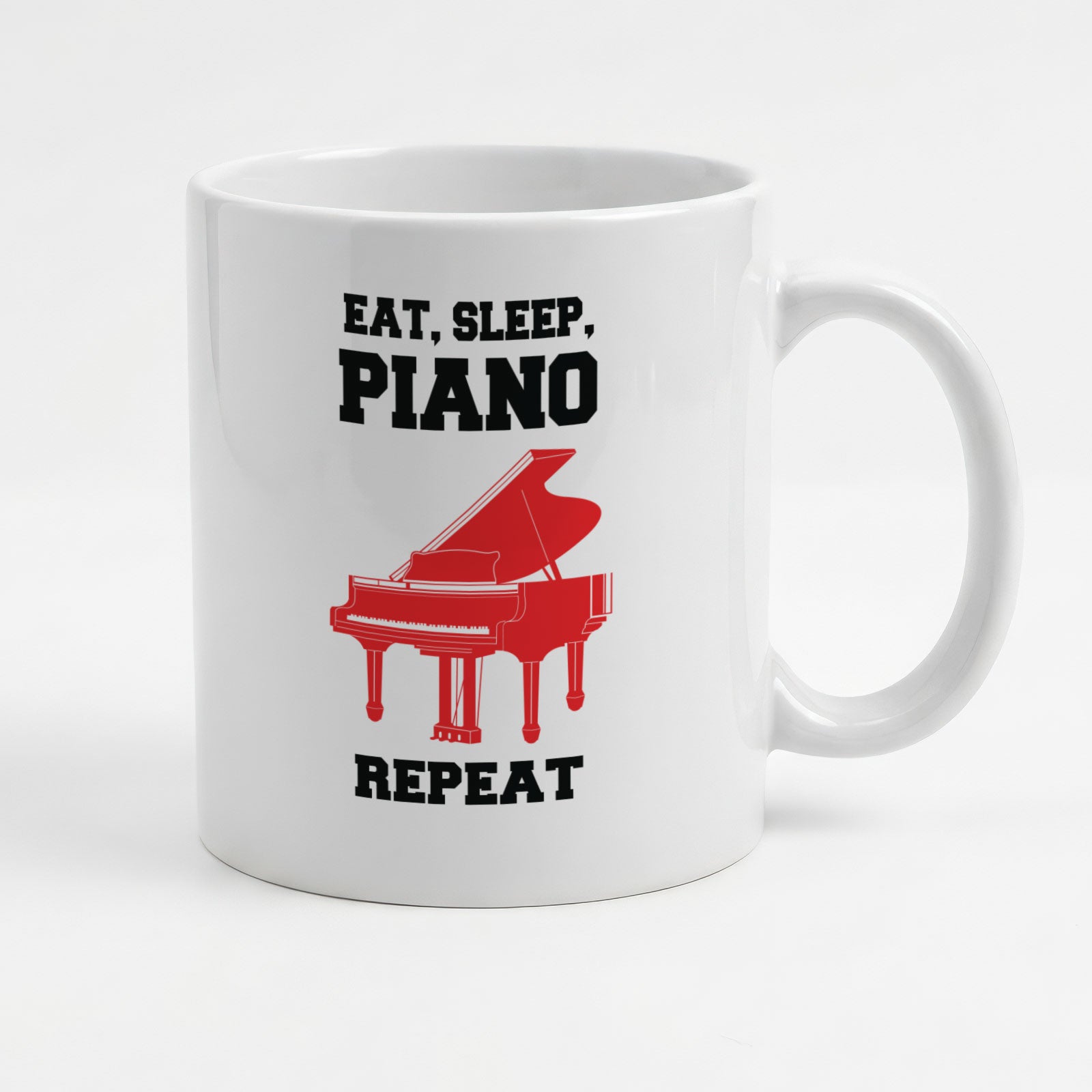 EAT SLEEP PIANO REPEAT (GRAND PIANO) - Mug - Funny Music Pianist Gift Present