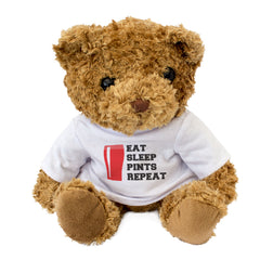 EAT SLEEP PINTS REPEAT - Teddy Bear - Cute - Funny Beer Drinker Gift Present