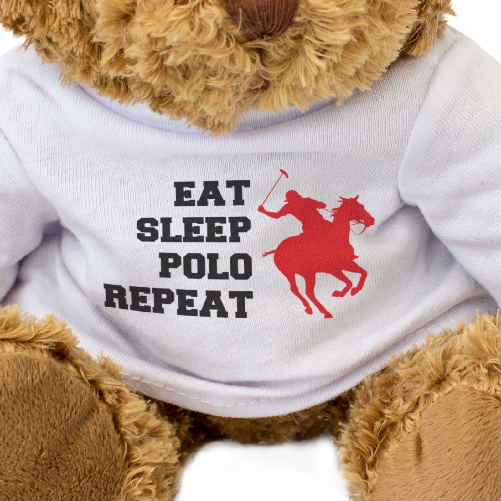 EAT SLEEP POLO REPEAT (MALE PLAYER) - Teddy Bear - Cute Soft - Gift Present