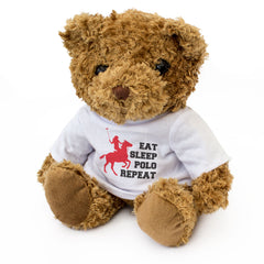 EAT SLEEP POLO REPEAT (FEMALE PLAYER) - Teddy Bear - Cute Soft - Gift Present