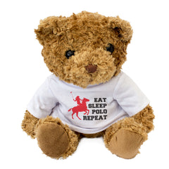EAT SLEEP POLO REPEAT (FEMALE PLAYER) - Teddy Bear - Cute Soft - Gift Present