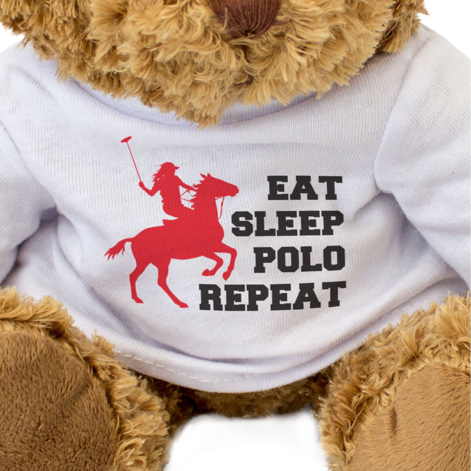 EAT SLEEP POLO REPEAT (FEMALE PLAYER) - Teddy Bear - Cute Soft - Gift Present
