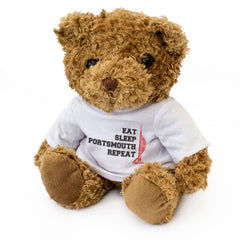 EAT SLEEP PORTSMOUTH REPEAT - Teddy Bear - Cute Cuddly - Funny Gift Present