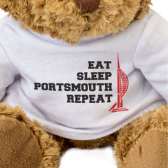 EAT SLEEP PORTSMOUTH REPEAT - Teddy Bear - Cute Cuddly - Funny Gift Present