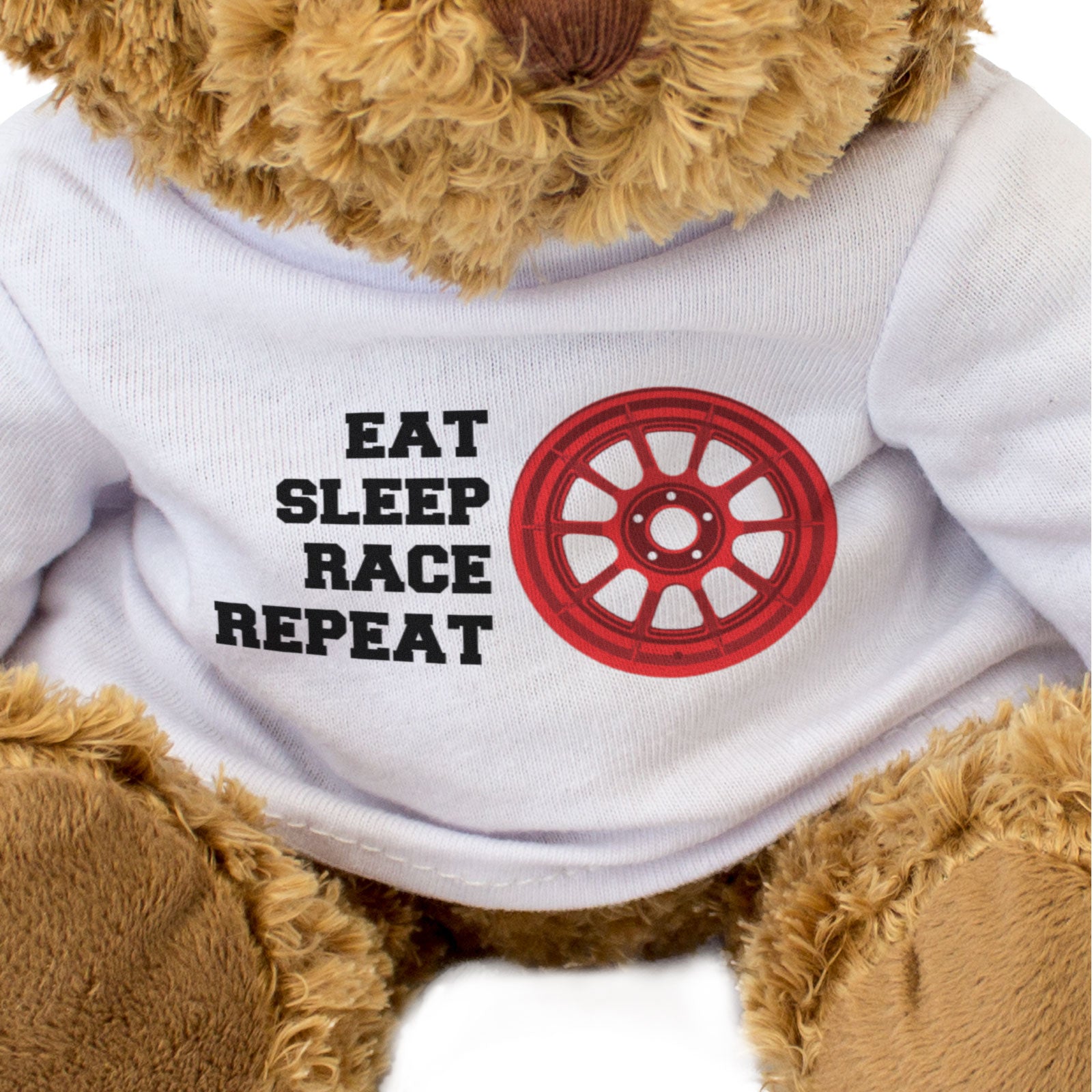 EAT SLEEP RACE REPEAT - Teddy Bear - Cute - Funny Motorsport Gift Present