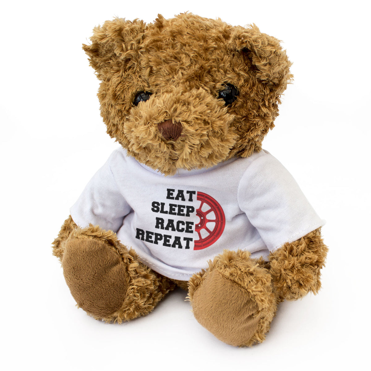 EAT SLEEP RACE REPEAT - Teddy Bear - Cute - Funny Motorsport Gift Present