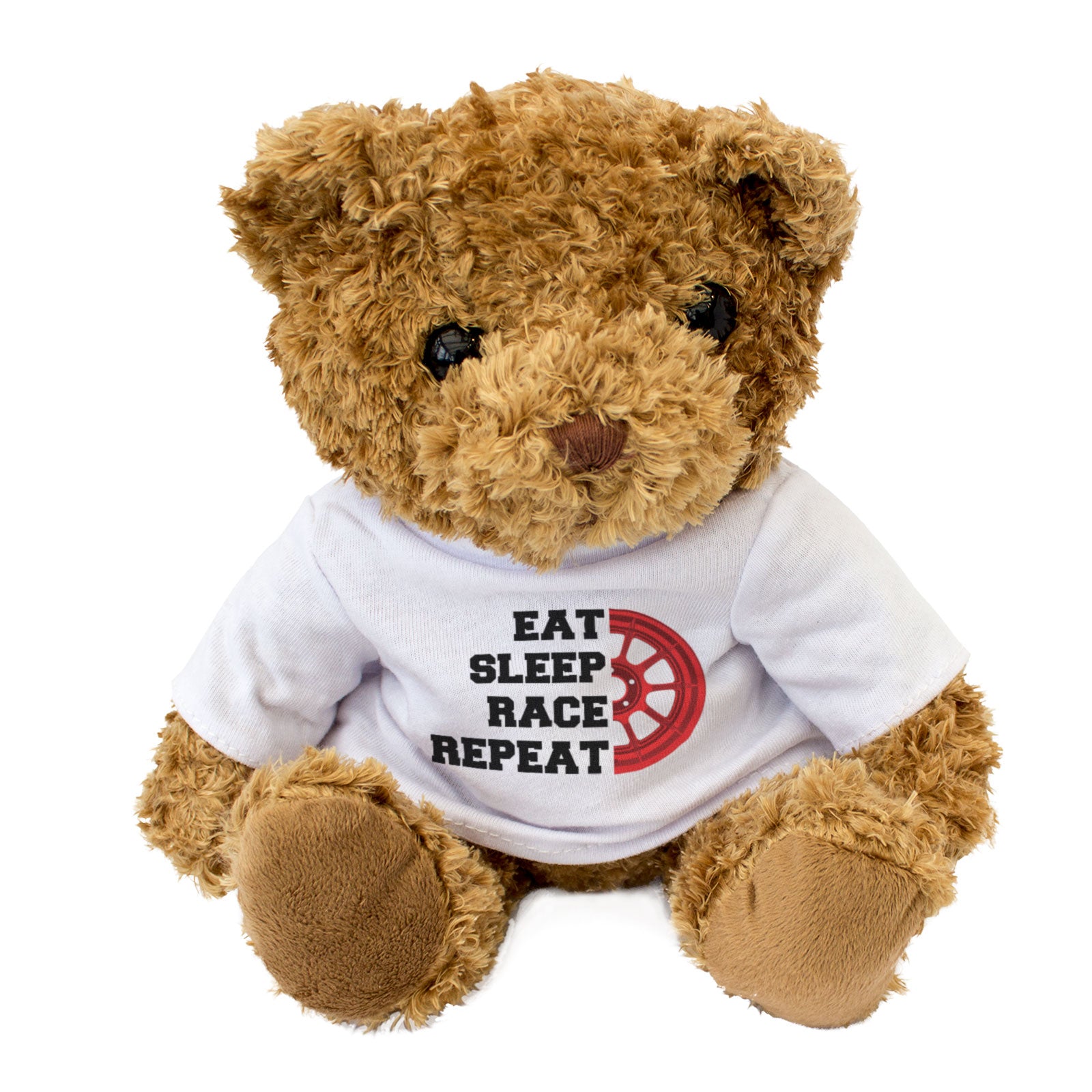 EAT SLEEP RACE REPEAT - Teddy Bear - Cute - Funny Motorsport Gift Present