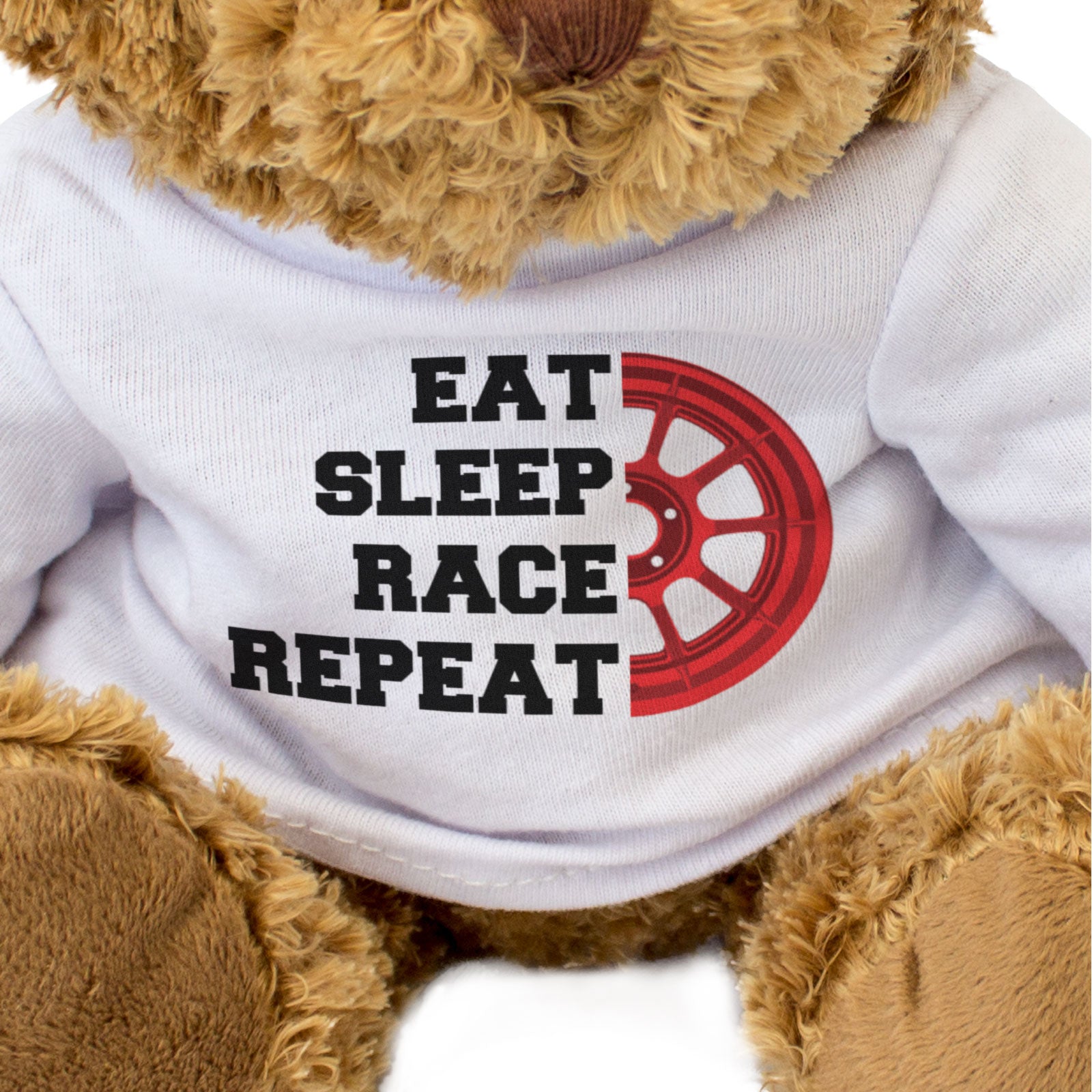EAT SLEEP RACE REPEAT - Teddy Bear - Cute - Funny Motorsport Gift Present