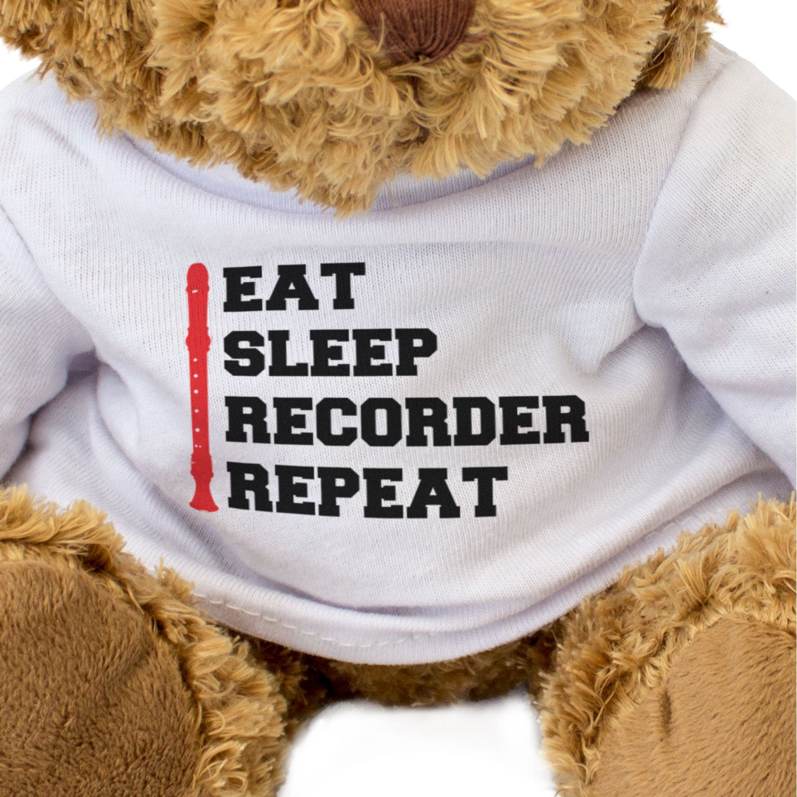 EAT SLEEP RECORDER REPEAT - Teddy Bear - Cute Funny Soft - Music Gift Present