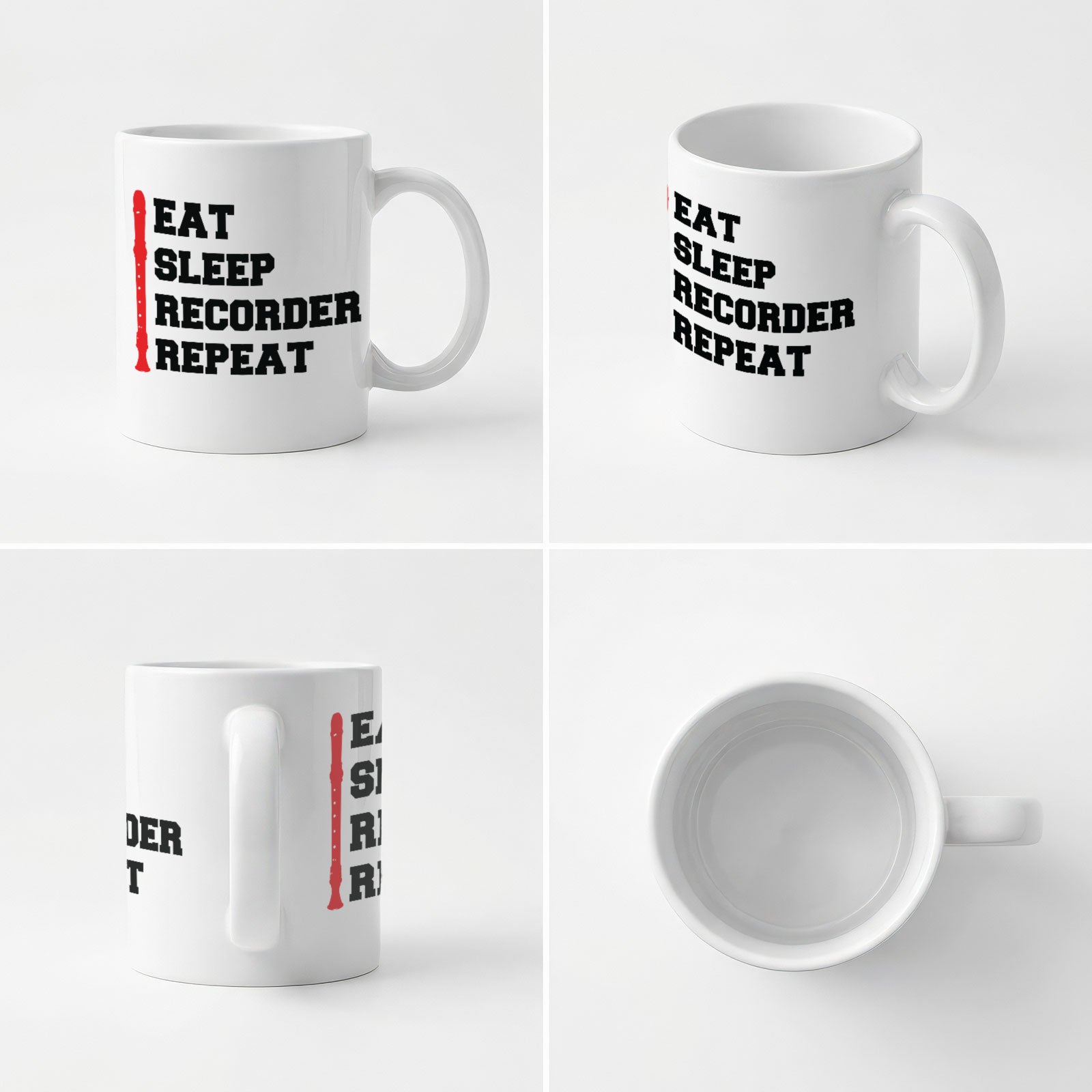 EAT SLEEP RECORDER REPEAT - Mug - Funny Music Gift Present