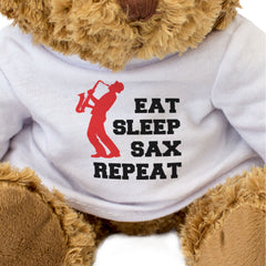 EAT SLEEP SAX REPEAT - Teddy Bear - Cute Funny - Music Saxophone Gift Present