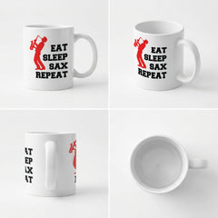 EAT SLEEP SAX REPEAT - Mug - Funny Music Saxophone Gift Present
